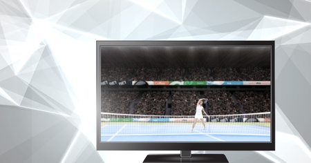 Digital composite of tennis on television