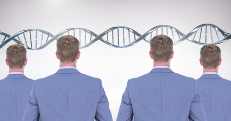 Digital composite of Clone men with genetic DNAの写真素材