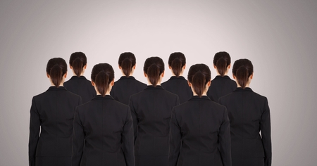Digital composite of Clone women in groupの写真素材