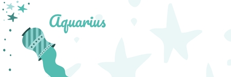 Digital composite of Aquarius zodiac astrology illustrationの写真素材