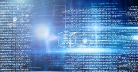 Digital composite of Digital technology glowing interfaceの写真素材