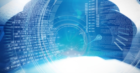 Digital composite of Digital technology glowing interface