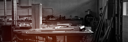 Interior of empty workshopの写真素材