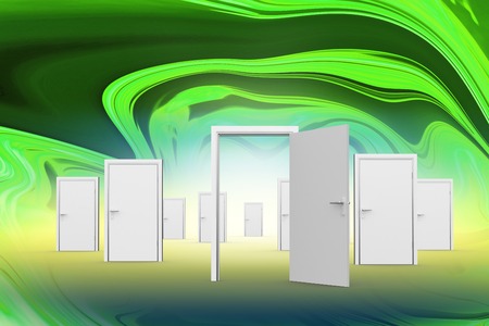 Doors against paintingの写真素材