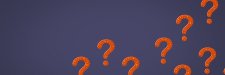 Digital composite of purple stitched question marksの写真素材