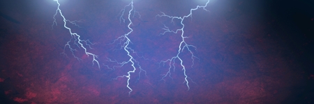 Digital composite of Lightning strikes and glowing background