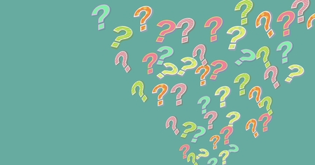 Digital composite of colorful funky question marksの写真素材