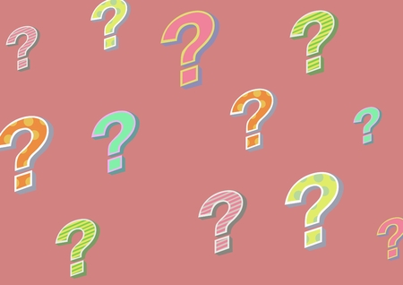 Digital composite of colorful funky question marksの写真素材