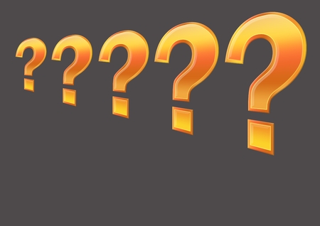 Digital composite of Gold question marksの写真素材