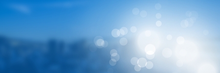 Digital composite of City buildings with flare light sourceの写真素材