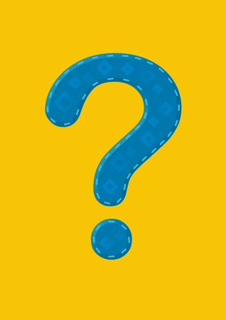 Digital composite of blue question markの写真素材