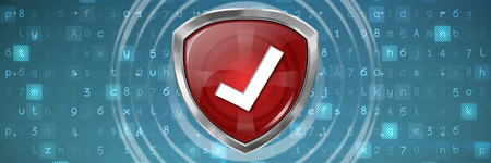 Red symbol validation against plain blue background