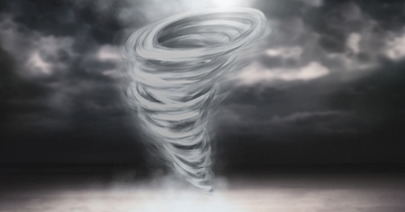 Digital composite of Tornado twister painted and dark sky