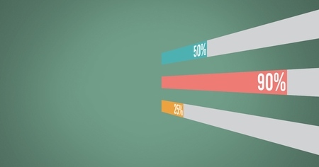 Digital composite of Statistic bar charts percentagesの写真素材