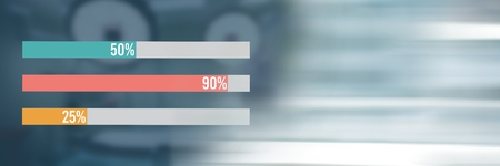 Digital composite of Statistic bar charts percentages and motion transitionの写真素材