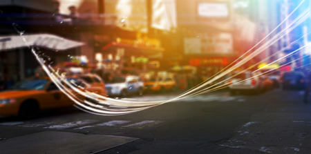 Blurry new york street
