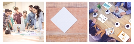 Digital composite of Teamwork meeting collageの写真素材