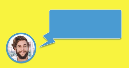 Digital composite of chat bubble messaging profileの写真素材