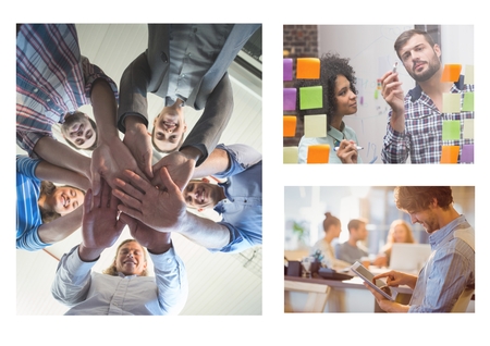 Digital composite of Teamwork meeting collageの写真素材