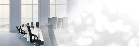 Digital composite of Office meeting table with light sparkles transition