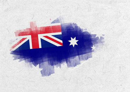 Australia national flag against parchmentの写真素材