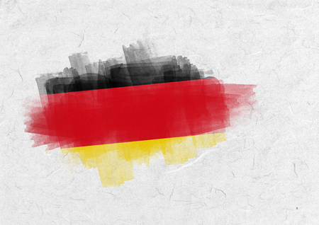 Germany national flag against parchmentの写真素材