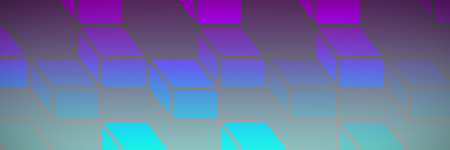 Colorful Geometric squares  against purple and blue background