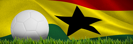 Grass growing outdoors against digitally generated ghana national flagの写真素材