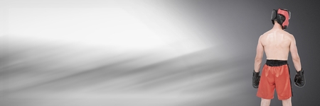 Digital composite of Male boxer with motion transitionの写真素材