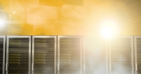 Digital composite of Computer servers with glowing soft light
