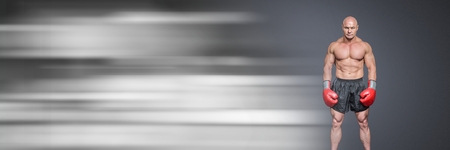 Digital composite of Male boxer with motion transitionの写真素材