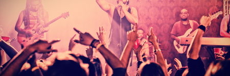 Performance group performing on stage in000 nightclub