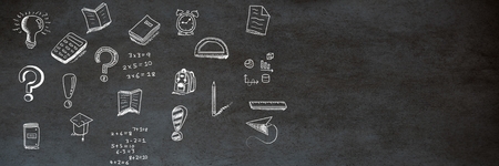 Digital composite of Education drawing on blackboard for school