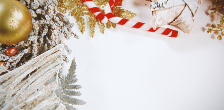 Christmas decoration with white copy spaceの写真素材