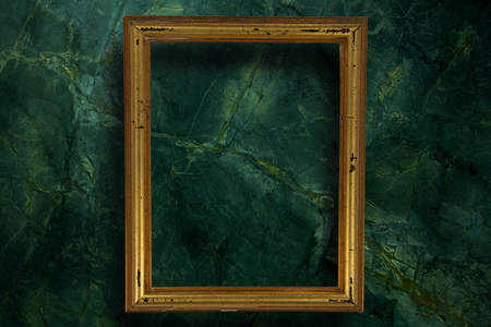 Empty photo frame against modern marble surfaceの写真素材