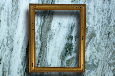 Empty photo frame against modern marble surface