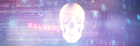 Virus background against orange human skullの写真素材