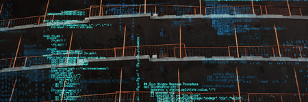 Image of data against office building under construction