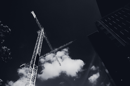 Digitally altered view of modern office building