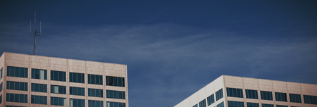 Digitally altered view of modern office building