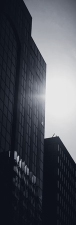 Digitally altered view of modern office building
