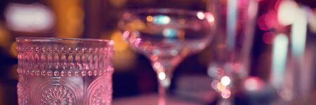 Set of empty glasses for bar drinksの写真素材