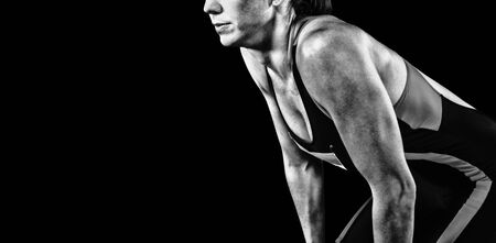 Tough female athleteの写真素材