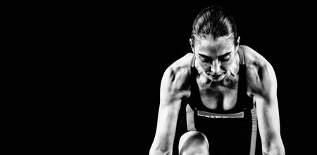 Tough female athleteの写真素材