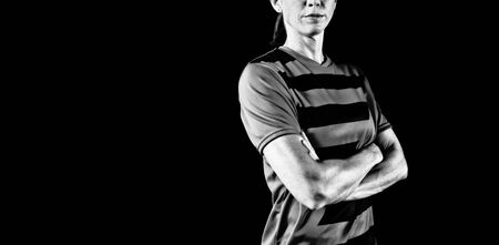 Tough female soccer playerの写真素材