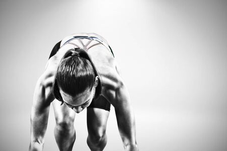 Tough female athleteの写真素材