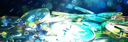 Virus background against bitcoins