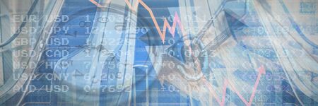 Stock figures on screen against close-up of pocket watch