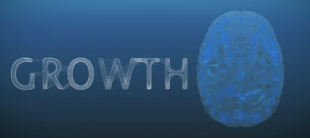 Digital image of growth text against abstract black backgroundの写真素材