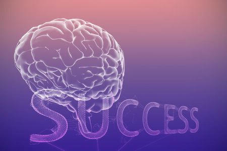 Success text on white background against abstract purple backgroundの写真素材